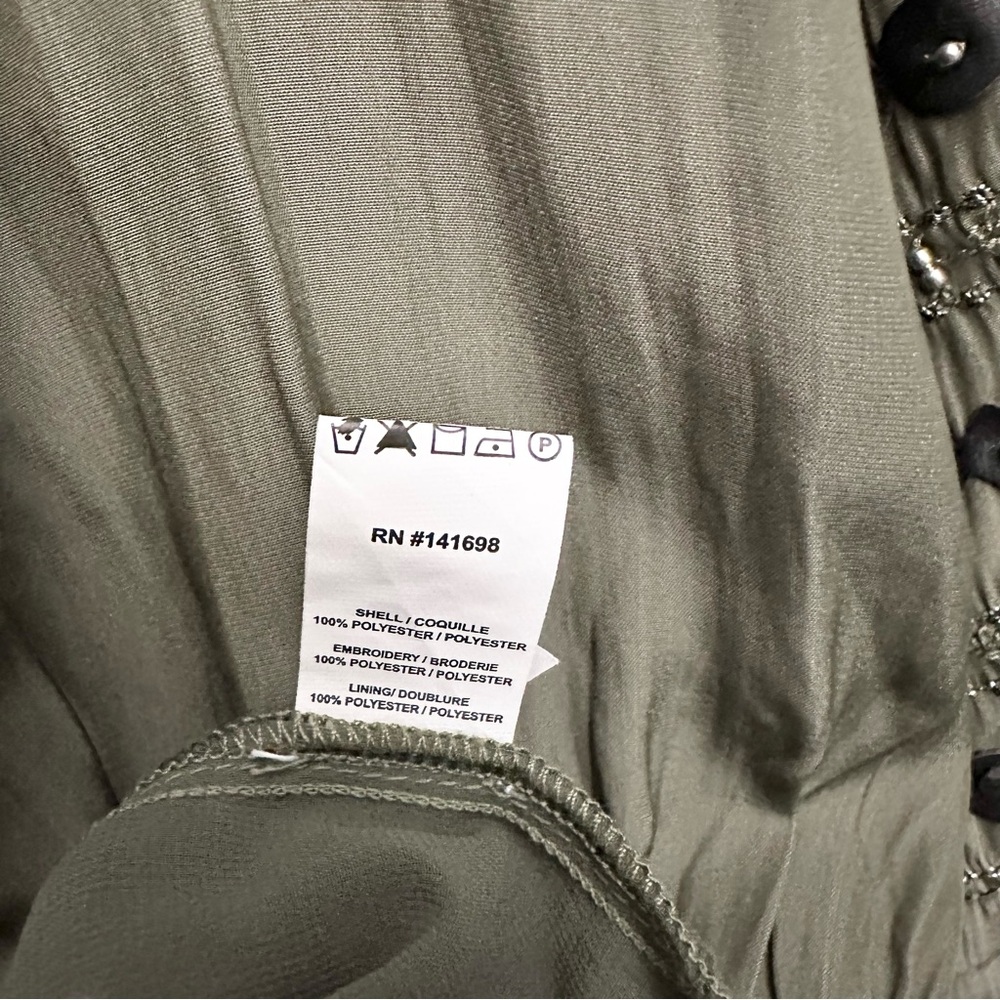 Ramy Brook Ralphie Ruffle Mini Dress In Olive Green Size Small - Picture 8 of 9